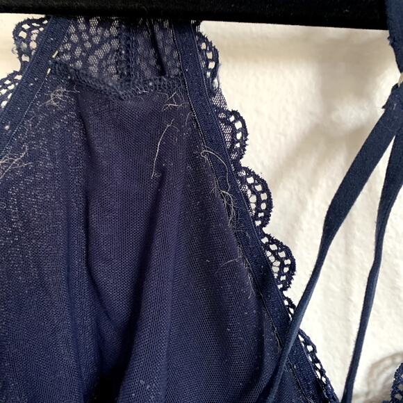 5/$25 Maurices Allover Lace Strappy Bralette in Blue - Picture 3 of 3